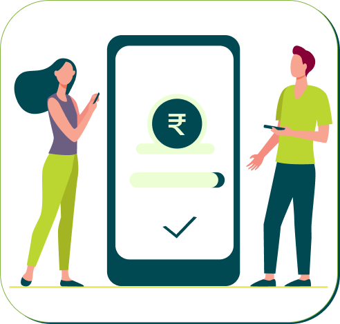 Two people doing a quick and secure money transfer